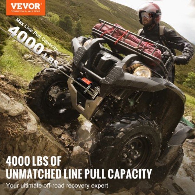Ηλεκτρικό Βίντσι VEVOR 4000 lb Ατσάλινο Καλώδιο IP55 Αδιάβροχο Τηλε...