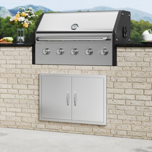 Πόρτα BBQ VEVOR 838x558 mm Διπλή Ανοξείδωτη για Εξωτερική Κουζίνα  SMMBSCJMYS33QVDXTV0