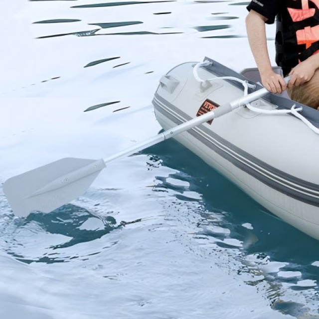 VEVOR  Φουσκωτή Βάρκα 4 Ατόμων με Ξύλινο Πάτωμα και Αλουμινένια Κουπιά JYK4RK000000DU7WZV0