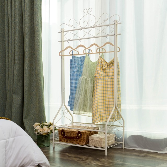 SONGMICS Μεταλλική Κρεμάστρα Ραφιέρα Vintage 92 x 41 x 173 cm, Κρεμ HSR07WV1 - 12 άτοκες δόσεις και 5?sh back