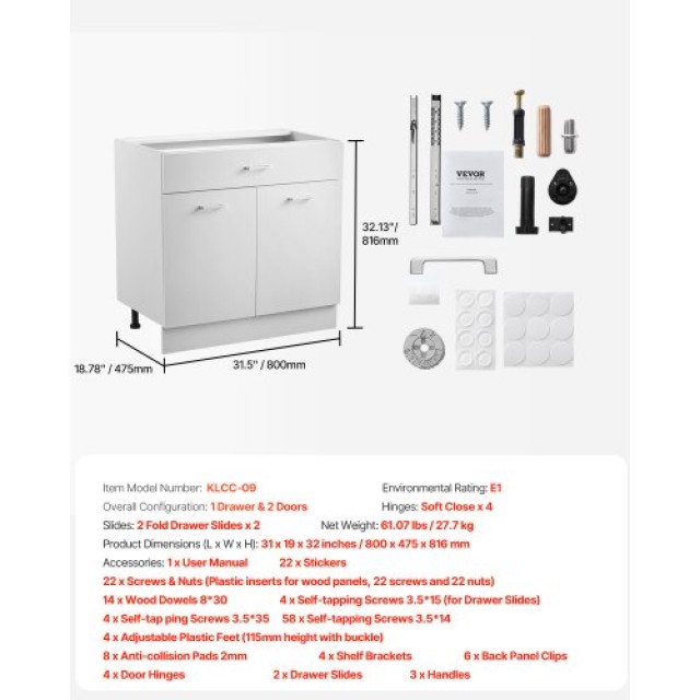 VEVOR Συρταριέρα Συναρμολόγησης 31 x 19 x 32 CJDJCJDJ1C2MD0UQ0V0