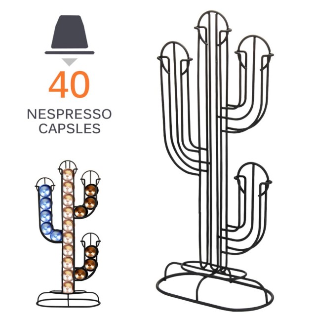 BAKAJI  Θήκη Καψουλών Καφέ Nespresso Κάκτος Διανομέας Μεταλλικός 40 Θέσεων  02012845