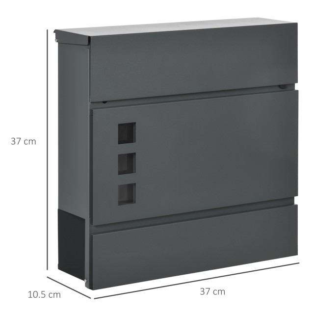 Μεταλλικό Γραμματοκιβώτιο 37 x 10.5 x 37 cm HOMCOM B80-009V00CG