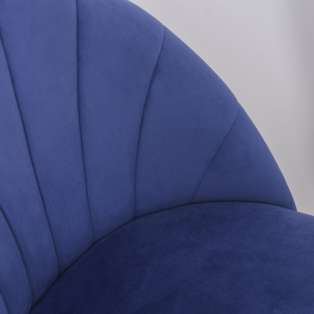 Homcom Σετ 2 καρέκλες τραπεζαρίας με ταπετσαρία Nordic Design σε μεταλλικό και μπλε βελούδο 835-253BU