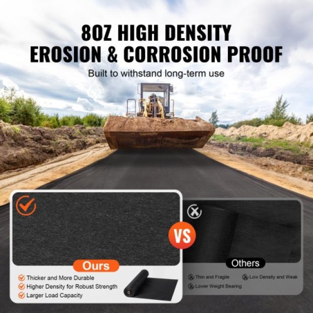 VEVOR Υφασμάτινο Γεωύφασμα 6x100FT 8OZ για Δρόμους και Αποστραγγίσε...