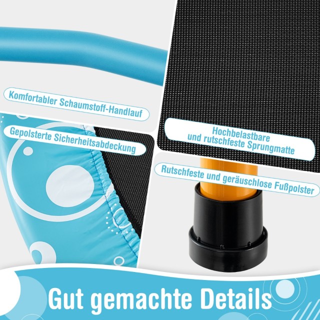 Costway Πορτοκαλί Παιδικό Τραμπολίνο με Λαβή 92cm, Αναδιπλούμενο έω...