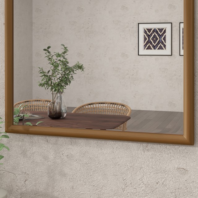 HOMCOM Καθρέφτης Τοίχου με Καμάρα 110x65cm με Ξύλινο Πλαίσιο για Δωμάτιο και Είσοδο Σκούρο Καφέ 830-861V80DR