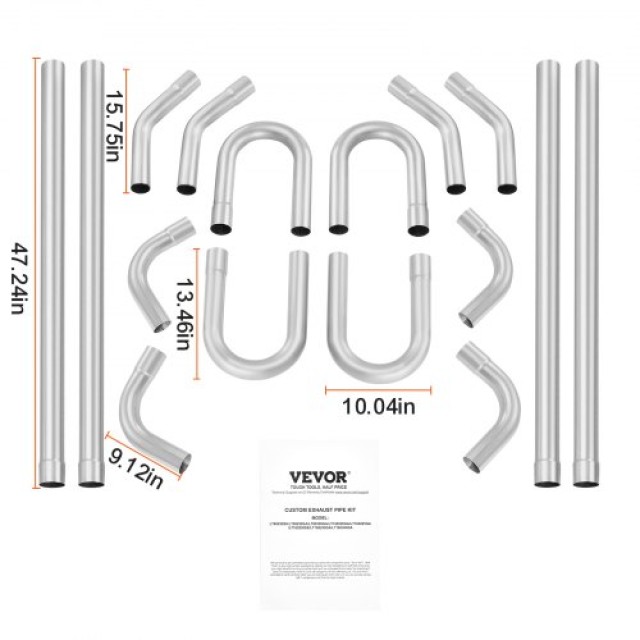 VEVOR  Κιτ Εξάτμισης 16 Τεμαχίων με Σύνδεση Slip-Fit  DZPQGTJ16PCSWRBW6V0