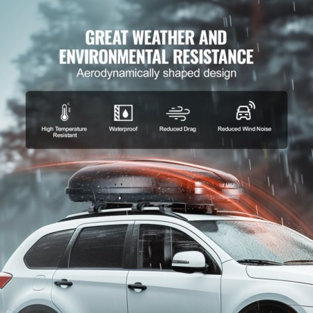 VEVOR Μπαγκαζιέρα Οροφής 14 Κυβικών Ποδιών ABS για SUV & Αυτοκίνητα...