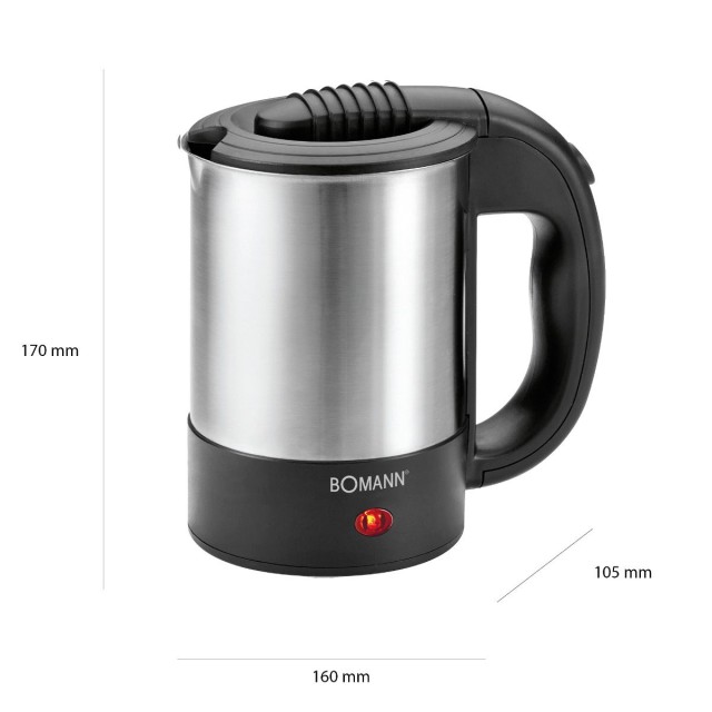 Βραστήρας Ταξιδίου 500ml 1000W Inox WKR1162CB Bomann