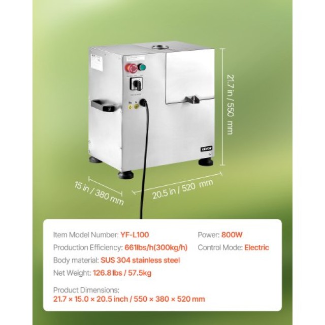 VEVOR Ηλεκτρικός Αποχυμωτής Ζαχαροκάλαμου 800W – 4 Κύλινδροι, 661 Λ...