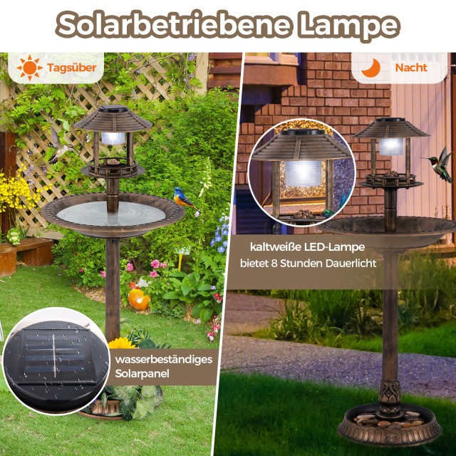 Costway Ηλιακή Ποτίστρα Πουλιών με Φωτιστικό και Γλάστρα - Χάλκινη ... Costway Ηλιακή Ποτίστρα Πουλιών με Φωτιστικό και Γλάστρα - Χάλκινη ...