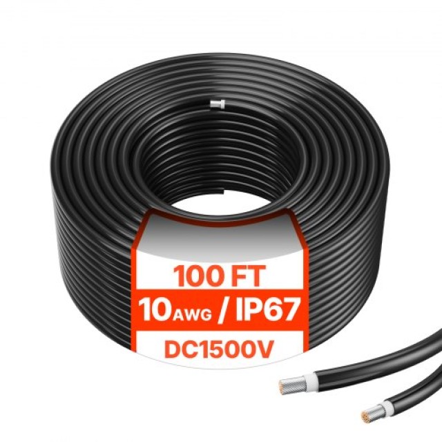 VEVOR Καλώδιο Προέκτασης Ηλιακού Πάνελ 100FT 10AWG Αδιάβροχο Μαύρο TYNDCBYZXDX1ICNQ7Y3