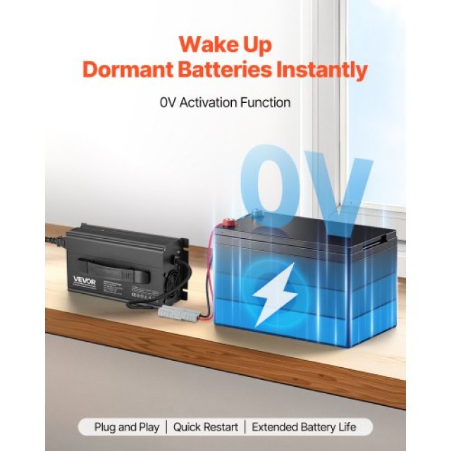 VEVOR Φορτιστής Μπαταρίας Λιθίου 43.8V AC-DC LiFePO4 για RV FCCDQ36...
