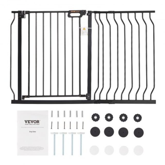 Πύλη Ασφαλείας VEVOR για Μωρά & Κατοικίδια, 75-123cm, Μαύρη  LGXCWZ...