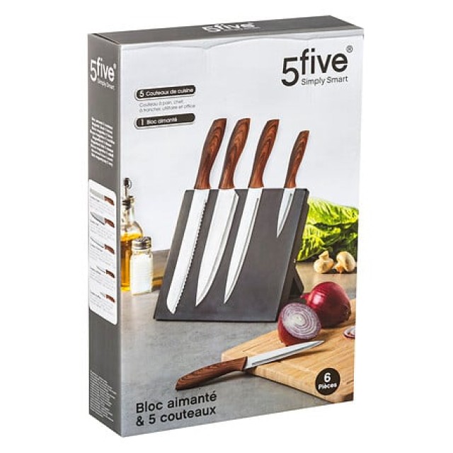 5Five Simply Smart Σετ 5 Μαχαιριών με Μαγνητική Βάση 5five Simply S...