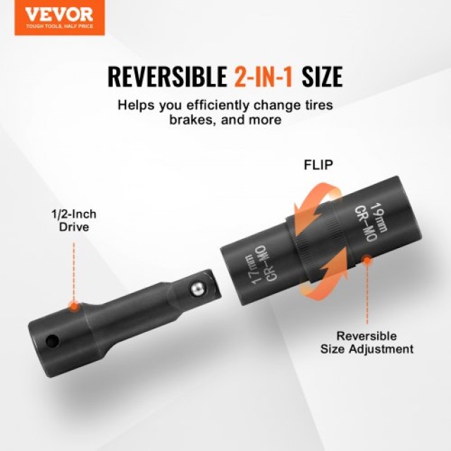 Σετ Καρυδάκια VEVOR 1/2 Metric & SAE 6-Point Flip  ZLMTTTELM12621EUIV0