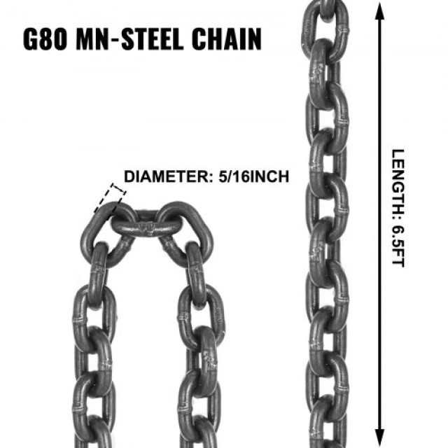 Αλυσίδα Ανύψωσης 4 Ποδιών VEVOR 2Mx8MM, 4T  GLSJG80SZGL8MMX2MV0