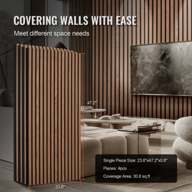 VEVOR  Ξύλινα Ακουστικά Πάνελ 60x120 εκ. Καρυδιάς  FHXWBTQBHTMLN2P64V0