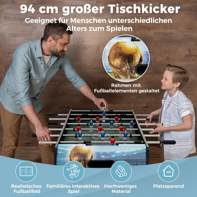Costway Επιτραπέζιο Ποδοσφαιράκι 2 σε 1 με 14 Παίκτες, 2 Μπάλες και...