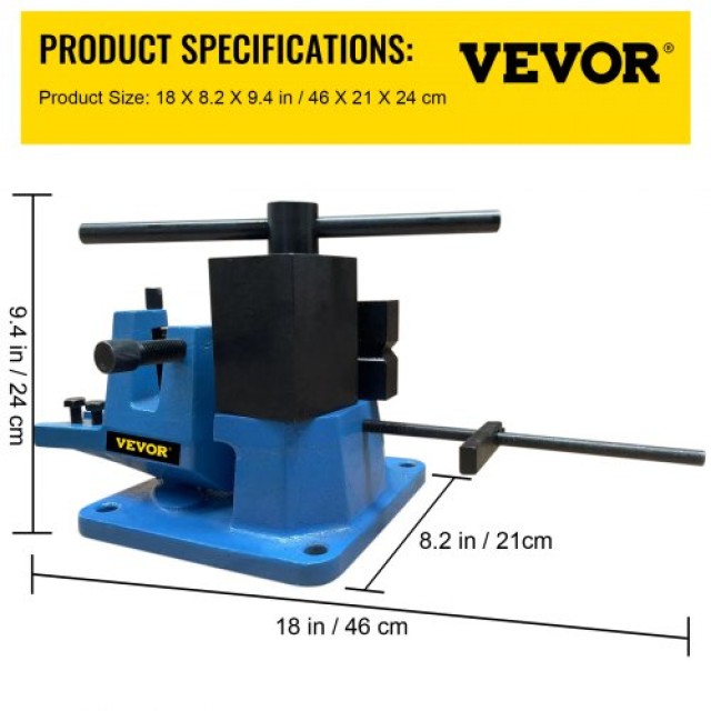VEVOR Μεταλλικός Καμπτήρας 120° με Αποσπώμενο Μοχλό για Γωνιακή & Κυκλική Κάμψη SDWGJWNJDWQJ00001V0