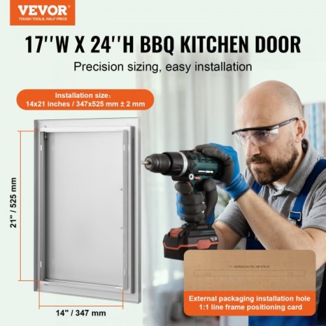 Πόρτα BBQ VEVOR 432x610mm Ανοξείδωτη για Εξωτερική Κουζίνα  DMMBSCJMYS174RNRPV0