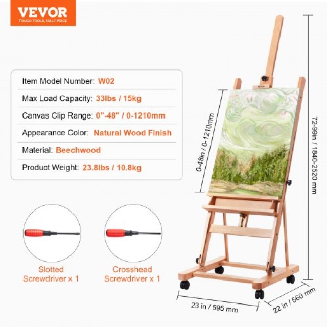 VEVOR  Καβαλέτο H-Frame για Καμβά έως 48 από Οξιά  ZJSHJ120140CKPMNZV0