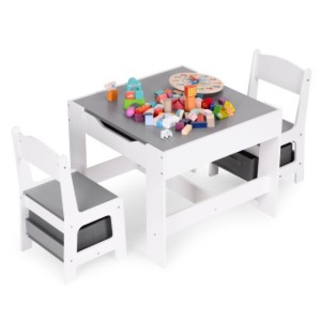 ECOTOYS Σετ παιδικών επίπλων τραπεζάκι + 2 καρέκλες πίνακας κιμωλία...