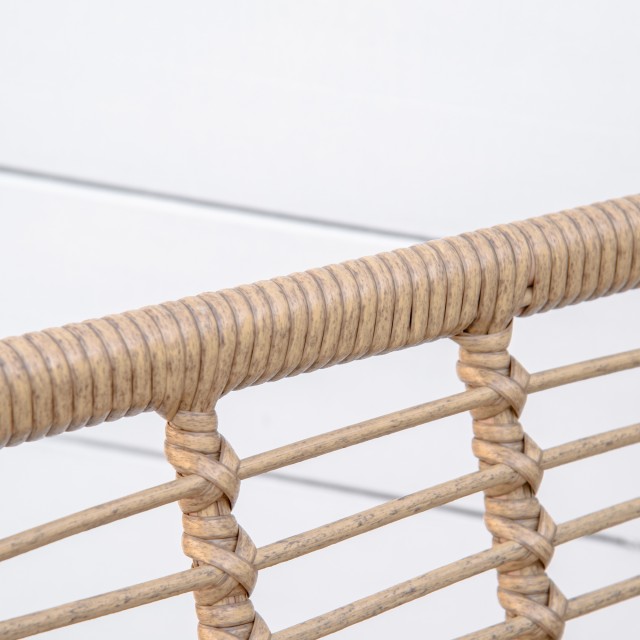 Σετ έπιπλα κήπου Outsunny σε PE Rattan, 2 καρέκλες με μαξιλάρια και τραπεζάκι σαλονιού με γυάλινη κορυφή, γκρι 863-096