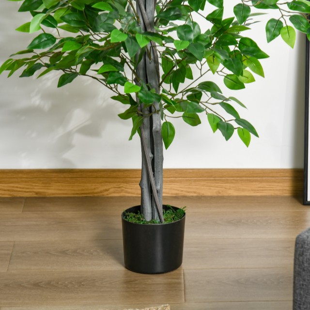 HOMCOM Τεχνητό Φυτό Ficus Ύψος 135cm με Γλάστρα για εσωτερικούς και εξωτερικούς χώρους - Πράσινο 830-432