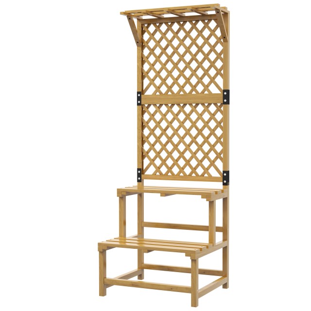 Outsunny Planter με σχάρα 2 επιπέδων με οροφή και ράφια, σε ξύλο ελάτης, 60x50x166 cm 84H-116V00YL