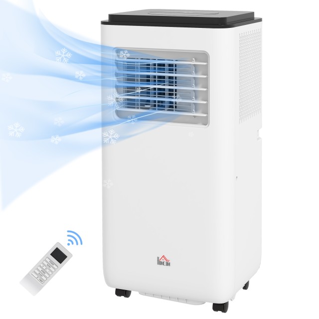 HOMCOM Φορητό Κλιματιστικό 750W με 5 Λειτουργίες και 2 Ταχύτητες, σε Πλαστικό και Ατσάλι, 33x28x70,4 cm, Λευκό 823-058V90WT