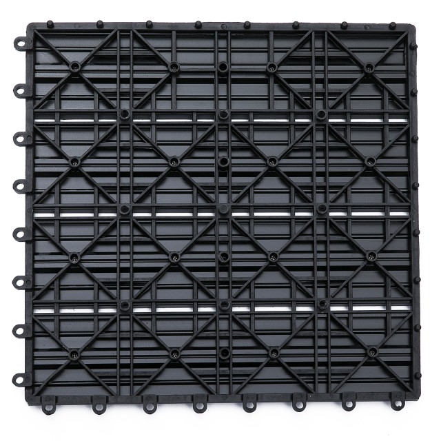 Outsunny Garden Tiles Interlocking Σετ 11 πλακάκια πλακοστρώσεων κήπου εξωτερικού χώρου, γκρι, 30x30x2,2cm 844-214GY