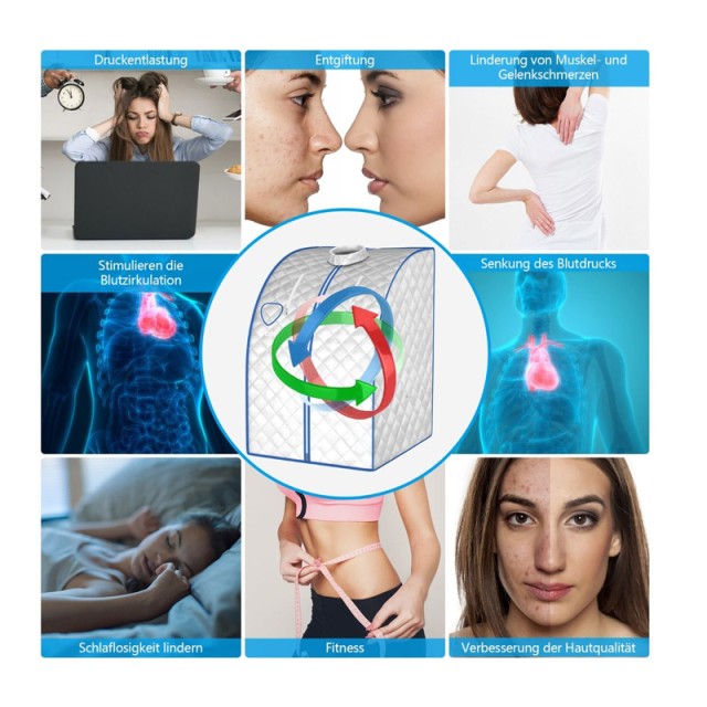 Φορητή Αναδιπλούμενη Σάουνα Ατμού με Ολόσωμη Καμπίνα 3 Lt 78 x 87 x... Φορητή Αναδιπλούμενη Σάουνα Ατμού με Ολόσωμη Καμπίνα 3 Lt 78 x 87 x...