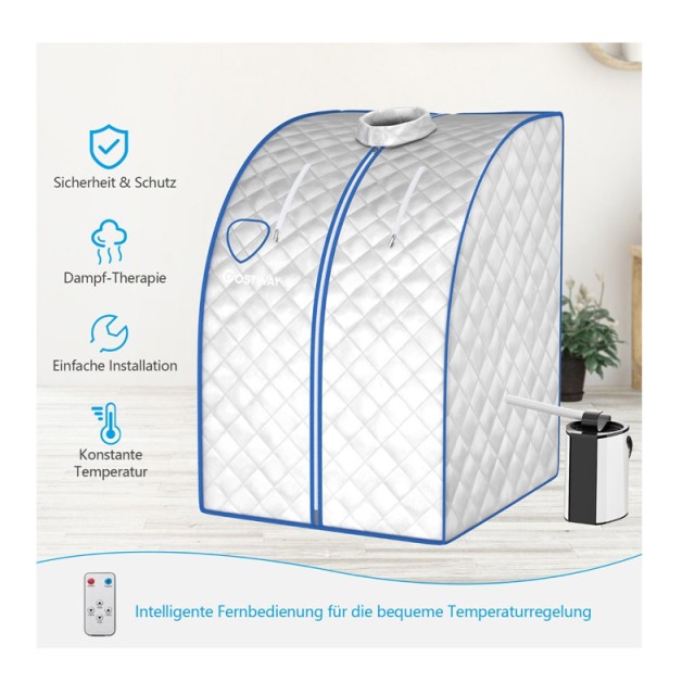 Φορητή Αναδιπλούμενη Σάουνα Ατμού με Ολόσωμη Καμπίνα 3 Lt 78 x 87 x... Φορητή Αναδιπλούμενη Σάουνα Ατμού με Ολόσωμη Καμπίνα 3 Lt 78 x 87 x...