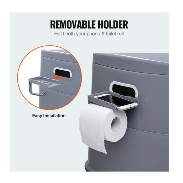 Φορητή Χημική Τουαλέτα 5 Lt 500 x 467 x 400 mm VEVOR MTSBXSMT300BBWUTFV0