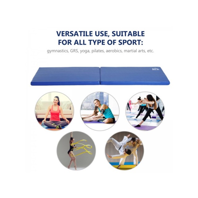 Φορητό Αναδιπλούμενο Στρώμα Γυμναστικής Χρώματος Μπλε HOMCOM A93-033BU