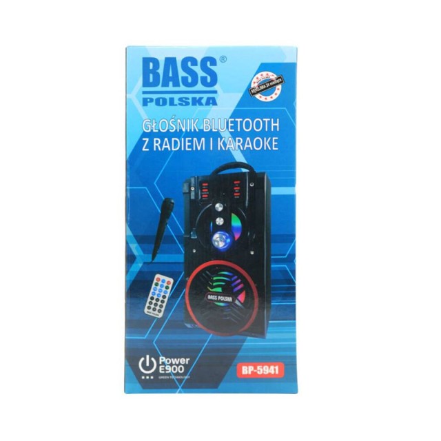 Φορητό Ηχείο Bluetooth με Ραδιόφωνο FM και Καραόκε Bass Polska BP-5941