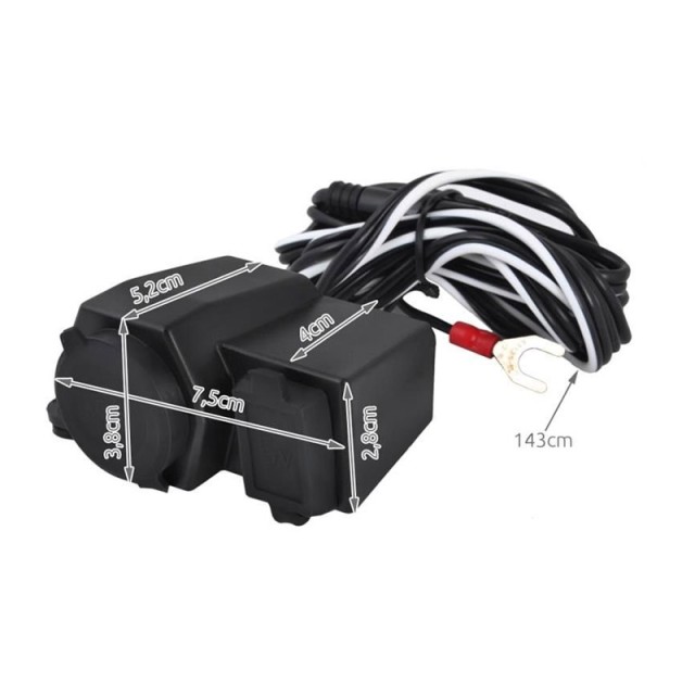 Φορτιστής USB και Αναπτήρας για Μοτοσυκλέτα 12 V SPM 2416