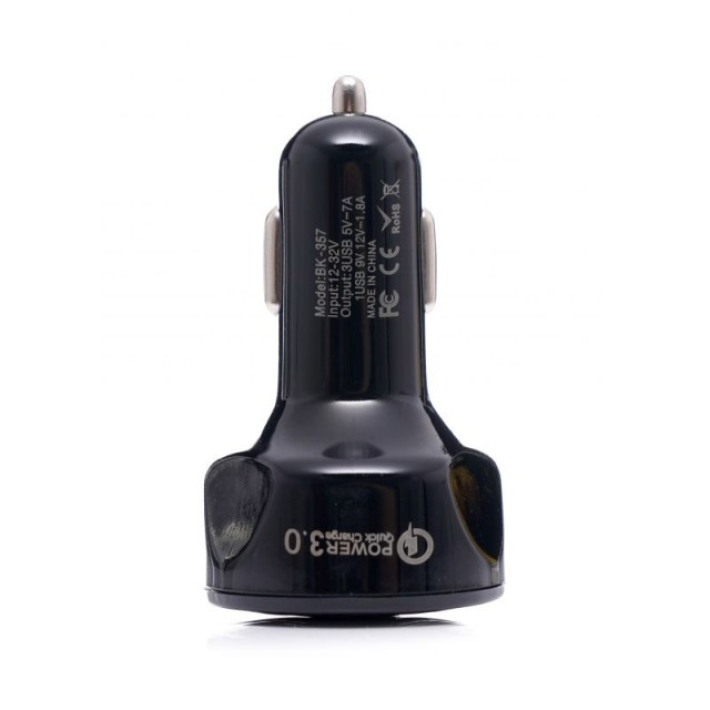 Φορτιστής Αυτοκινήτου με 2 Θύρες USB 2.1A και 1 USB QC 3.0 LED Kraf...