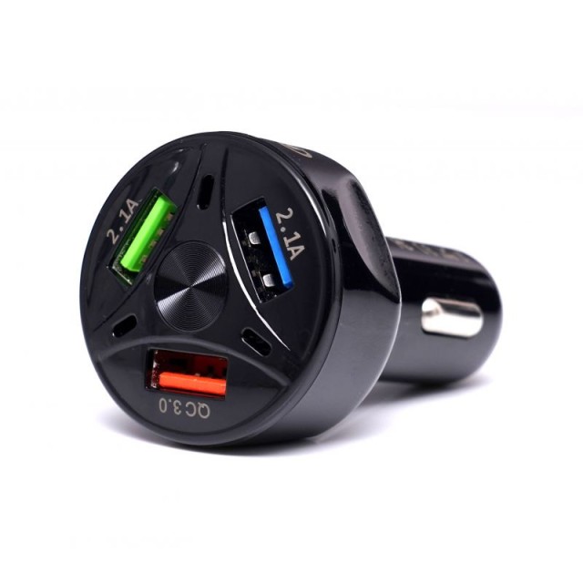 Φορτιστής Αυτοκινήτου με 2 Θύρες USB 2.1A και 1 USB QC 3.0 LED Kraft&Dele KD-1238