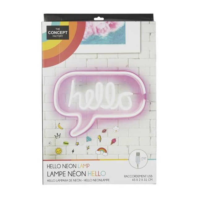 Διακοσμητικό Φωτιστικό Neon Hello 43 x 2 x 31 cm Home Deco Factory LA10425