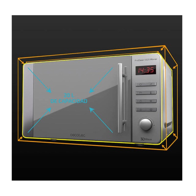Φούρνος Μικροκυμάτων 20 Lt 700 W Cecotec ProClean 5020 Mirror CEC-01532