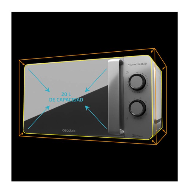 Φούρνος Μικροκυμάτων με Γκριλ 20 Lt 700 W Cecotec ProClean 3160 Mirror CEC-01531