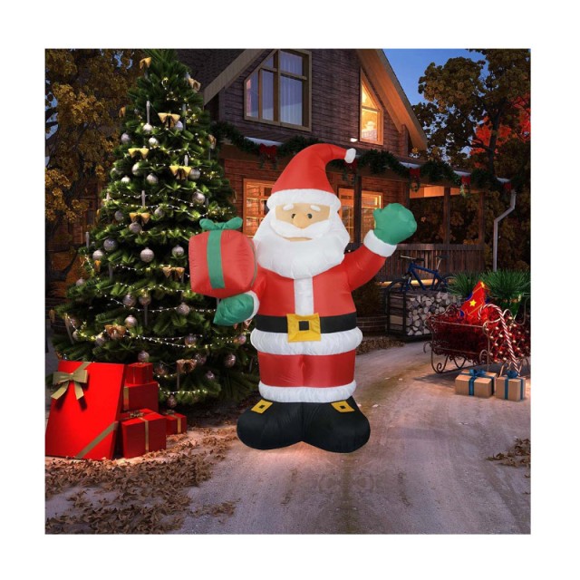 Φουσκωτός Άγιος Βασίλης με LED Φωτισμό 150 cm Hoppline HOP1001114