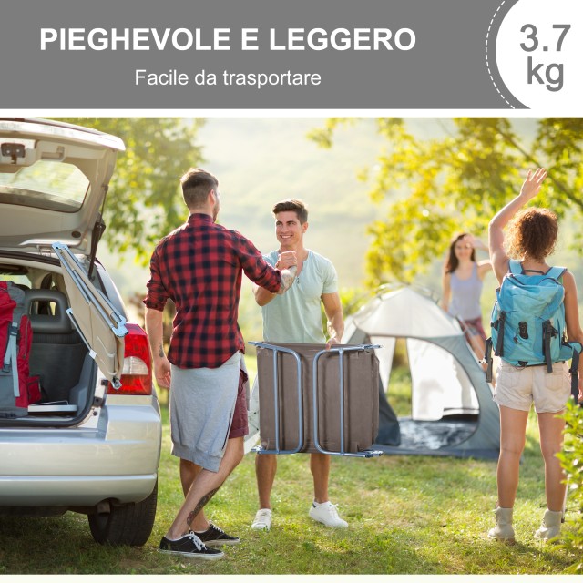 Πτυσσόμενη Ξαπλώστρα Κήπου με Μαξιλάρι 182 x 56 x 24.5 cm Χρώματος Καφέ Outsunny 01-0337