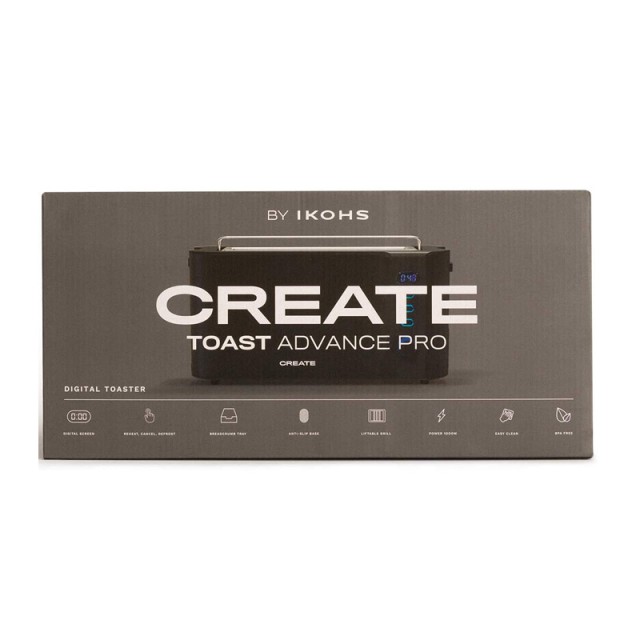 Φρυγανιέρα 1000 W Χρώματος Μαύρο TOAST ADVANCE PRO CREATE IKOHS 843...