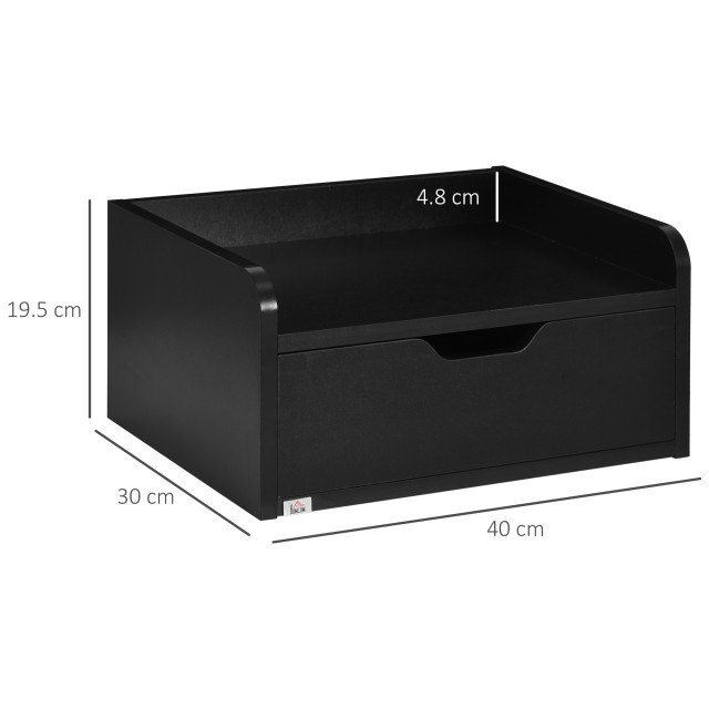 Σετ Κρεμαστά Ξύλινα Κομοδίνα 40 x 30 x 19.5 cm 2 τμχ Χρώματος Μαύρο HOMCOM 831-629V00BK