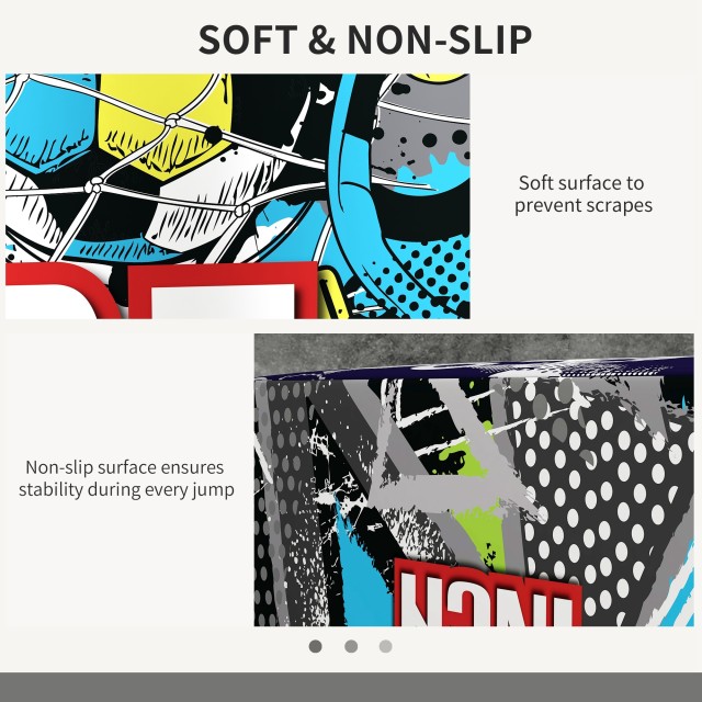SPORTNOW Plyo Box 3 Heights Αντιολισθητικό Jumping Box για το σπίτι και το γυμναστήριο, 76x61x51cm, Πολύχρωμο A93-054V01MX