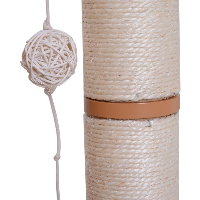 PawHut Cat Tree σε Sisal με ρείθρο, πλατφόρμες και παιχνίδια, 60x40x120 cm D30-204